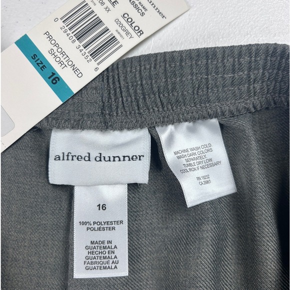Alfred Dunner Classics Gray Elastic Waist Pull On Dress Pants Size 16 NEW - Picture 7 of 7